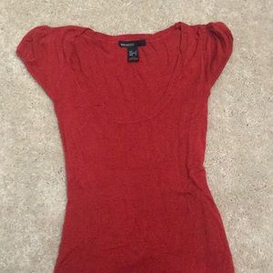 Cap sleeve Mango reddish orange shirt